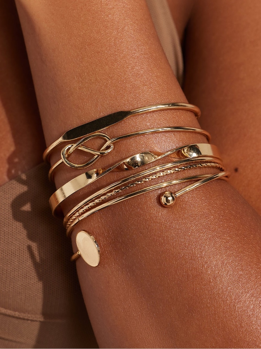 Way Of Life Bracelet Set of 5 Gold Bangles